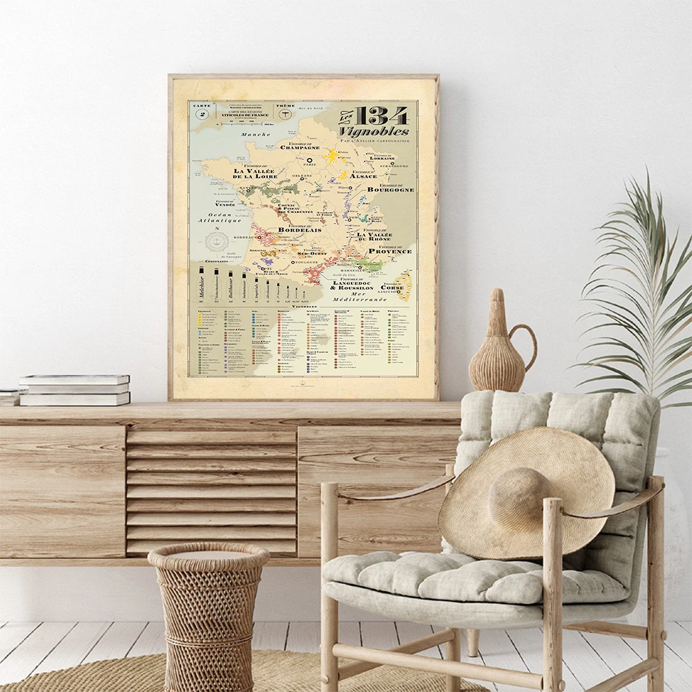 Kids Education Quote - レトロ地図ヨーロッパ都市つるフランスの地図オールドスクール壁アートポスタープリント子供の教育引用ルーム家の装飾キャンバス絵画