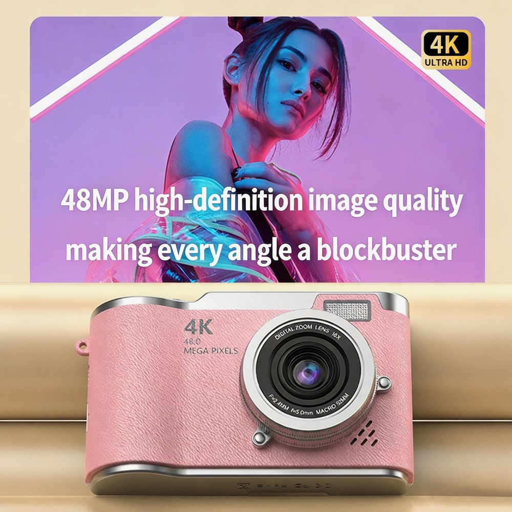 ポータブル4K CCDデジタルカメラHD 48MPフリップス - Kids Education News のレビューと価格