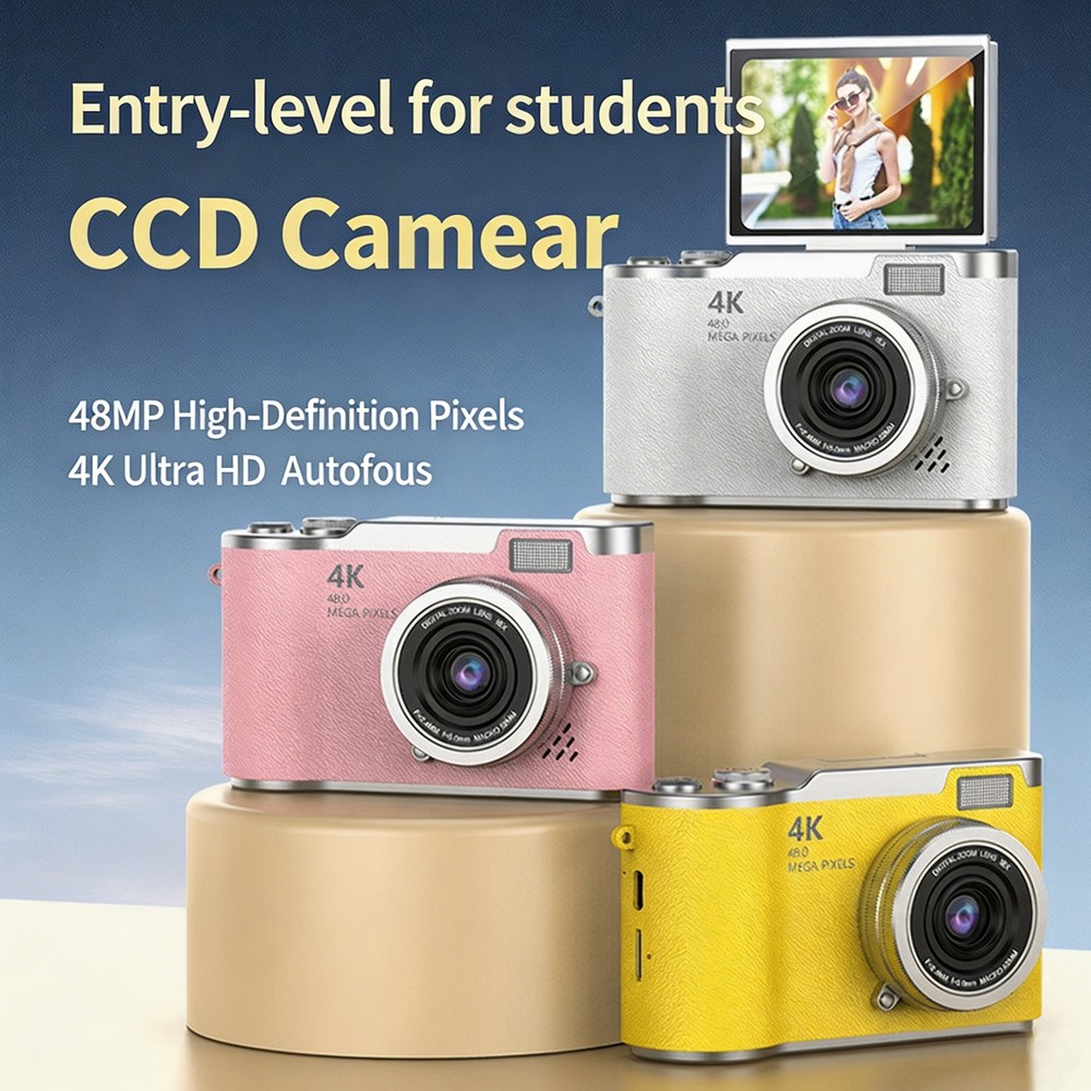 ポータブル4K CCDデジタルカメラHD 48MPフリップス - Kids Education News のレビューと価格