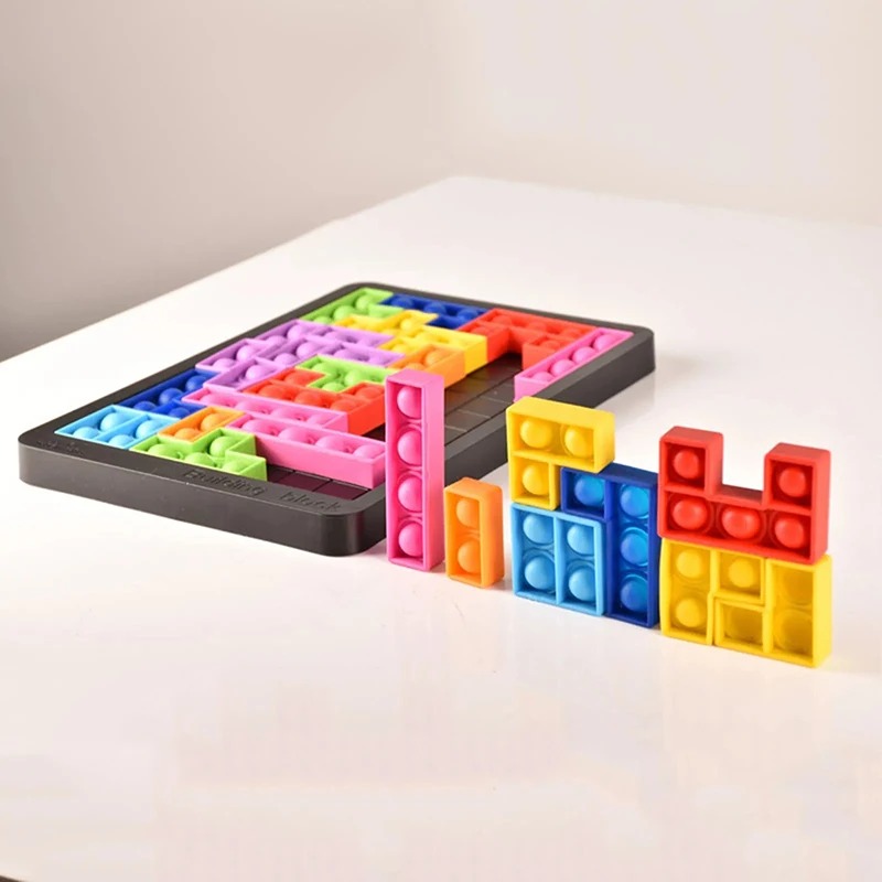 27ピースのテトリスパズルシリコン製弾性フィンガーバウンスお - Kids Education Material のレビューと価格