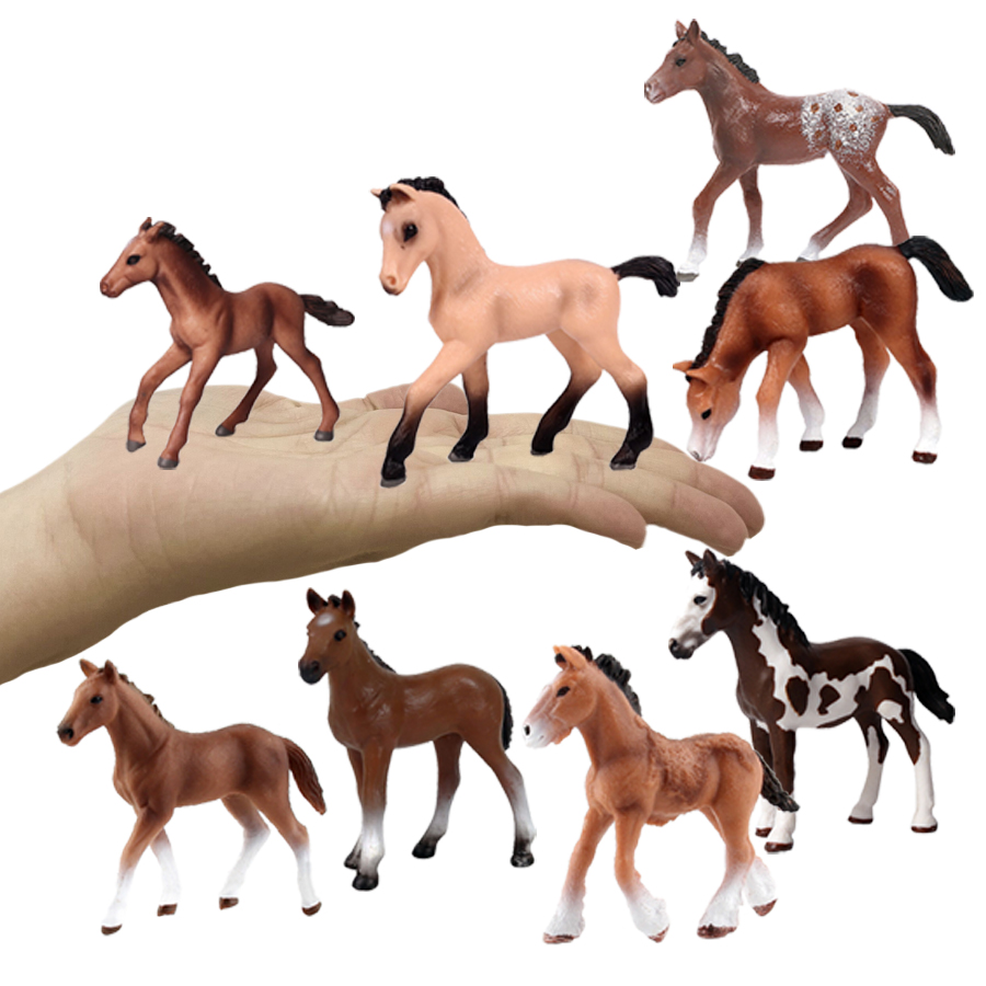 馬の置物、農場の動物、ポニーのフィギュア、おもちゃの馬、動物 - Kids Education Material のレビューと価格