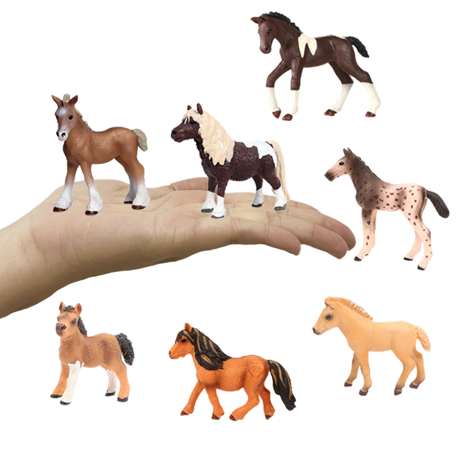 馬の置物、農場の動物、ポニーのフィギュア、おもちゃの馬、動物 - Kids Education Material のレビューと価格