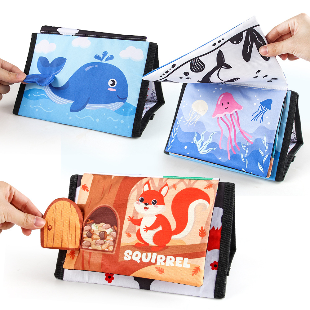 面白い黒と白のベビー布ブック早期教育モンテッソーリおもちゃ子 - Kids Education Material のレビューと価格