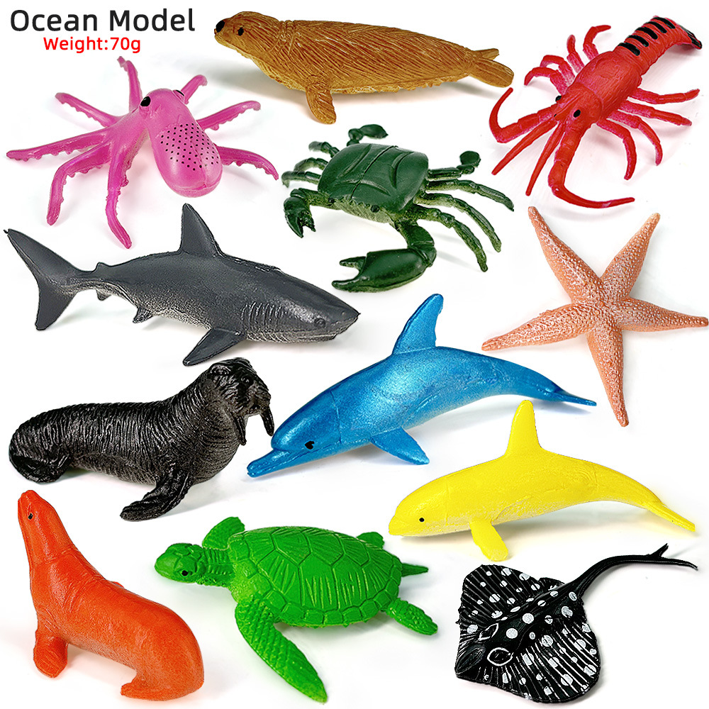 12個セット 海洋生物セット 動物モデル クマガニ イカ ヒ - Kids Education Material のレビューと価格