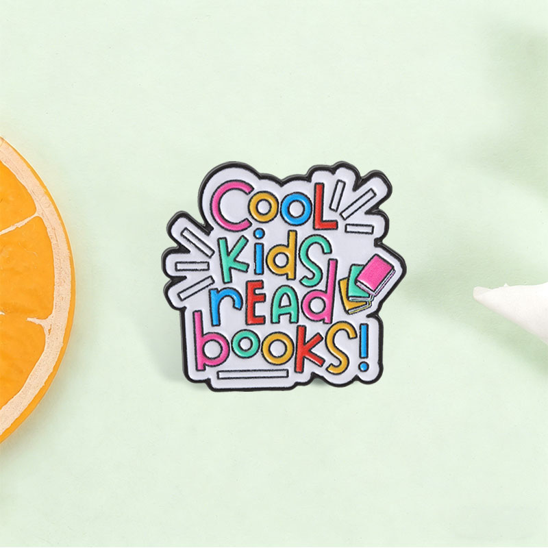 クールキッズ読書本エナメルピンカラフルな漫画本インスピレーシ - Kids Education Quote のレビューと価格