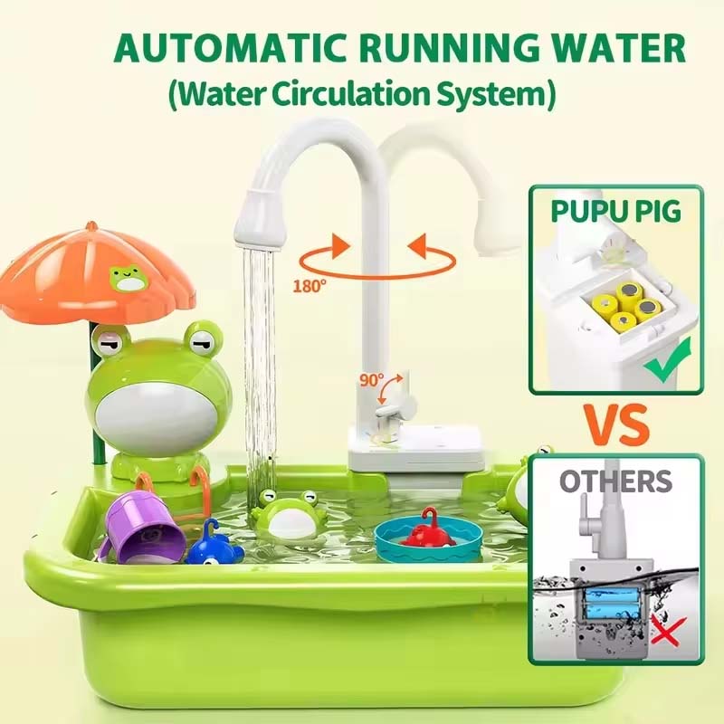 子供用キッチンおもちゃ 電動ウォータープレイ 水遊び 洗面台 - Kids Education Help のレビューと価格