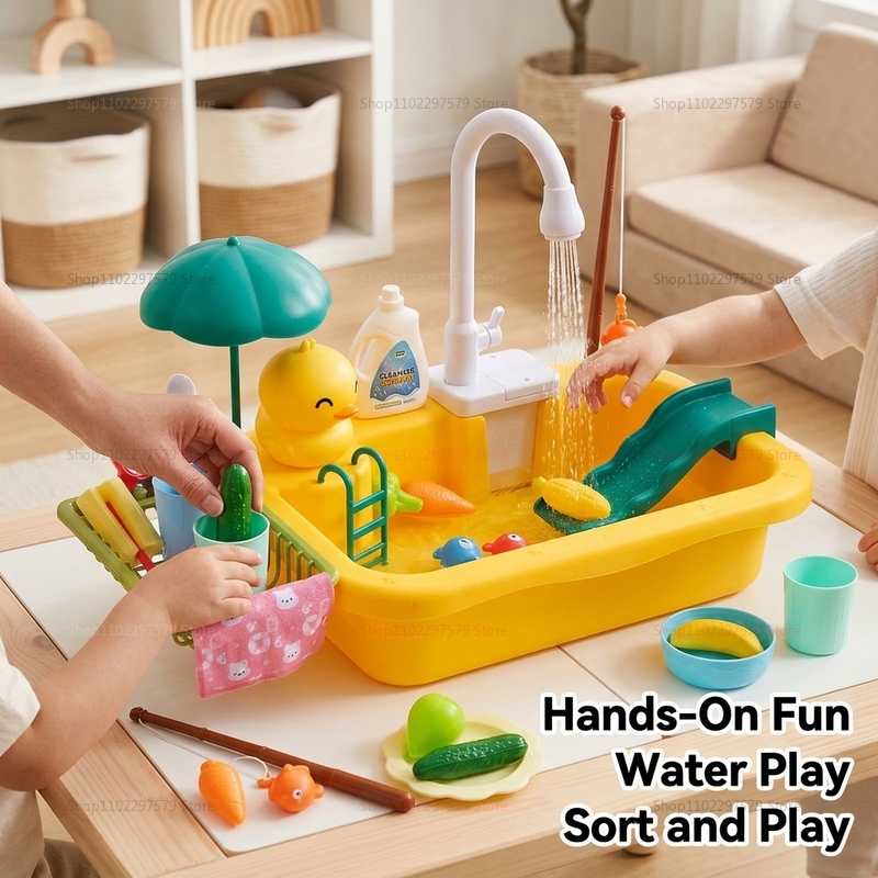 子供用キッチンおもちゃ 電動ウォータープレイ 水遊び 洗面台 - Kids Education Help のレビューと価格
