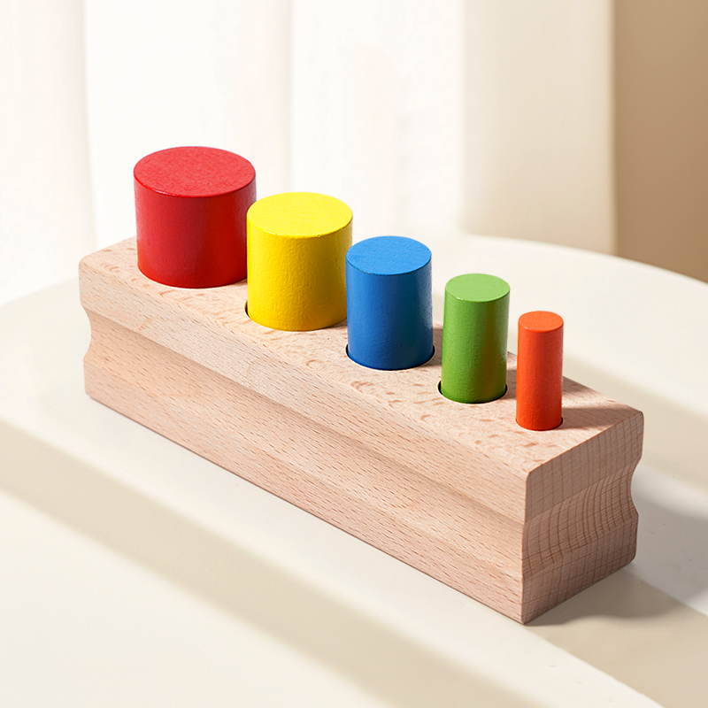 モンテッソーリ木製カラフルノブシリンダーブロックおもちゃは、 - Kids Education Help のレビューと価格