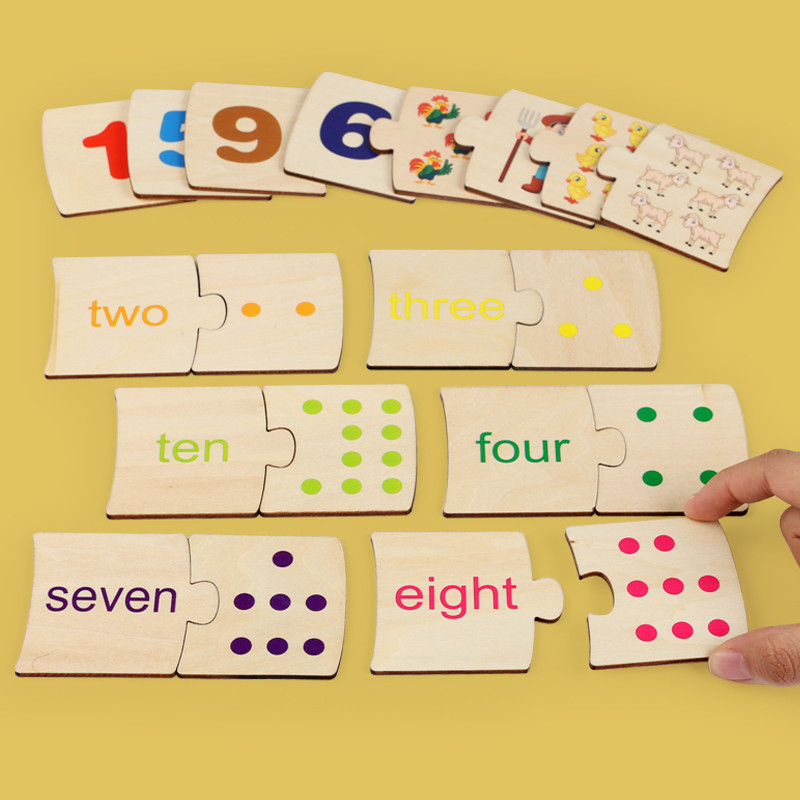 子供向け鉄箱ナンバー啓発ペアリング木製動物フードパズルボード - Kids Education Material のレビューと価格