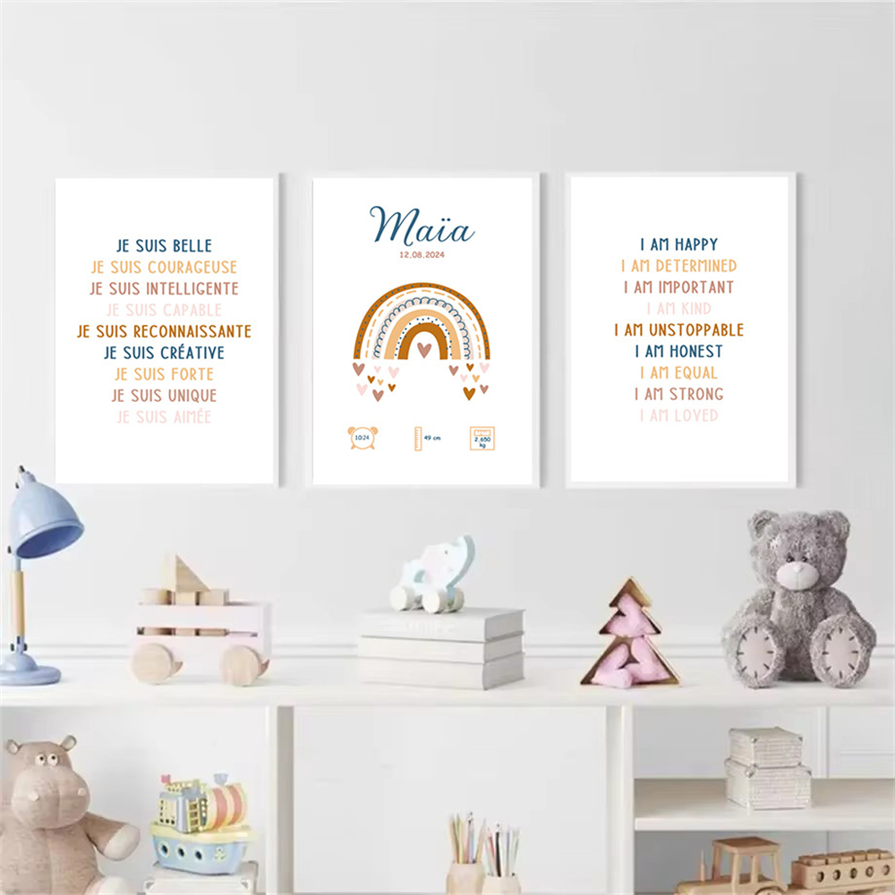 赤ちゃんの名前のパーソナライズされた誕生ポスター,芸術的なプ - Kids Education Quote のレビューと価格