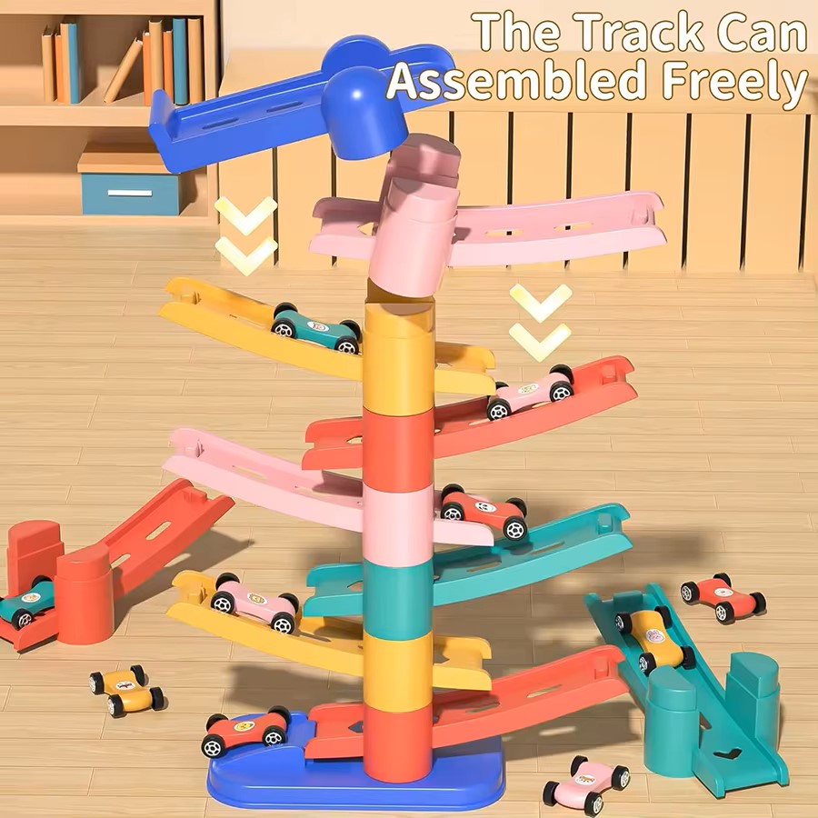 DIY重力式カーランプタワー、積み重ねスライドトラックおもち - Kids Education Material のレビューと価格