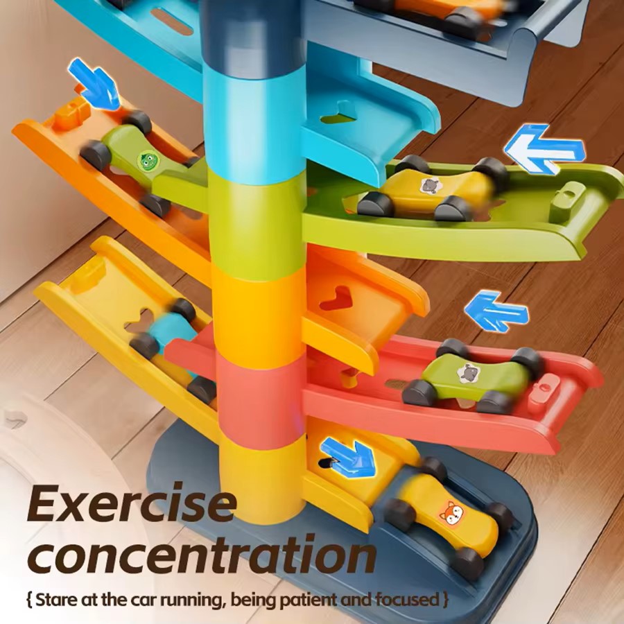 DIY重力式カーランプタワー、積み重ねスライドトラックおもち - Kids Education Material のレビューと価格