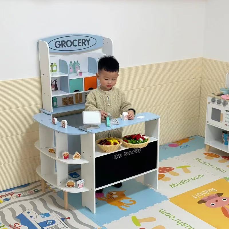 環境に配慮した木製のおもちゃのスーパーマーケットセット。子供 - Kids Education Store のレビューと価格