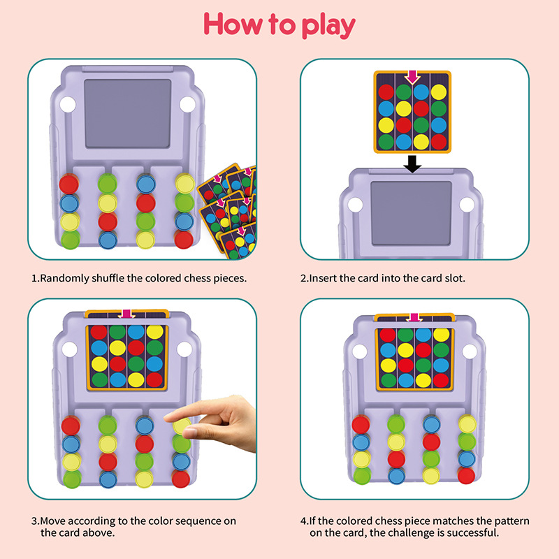 4色の三目並べ論理思考トレーニング、色認識、ペアリング、早期 - Kids Education Material のレビューと価格